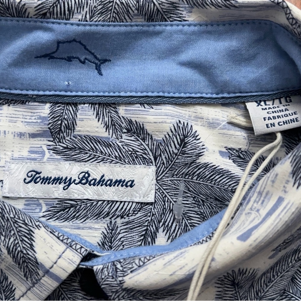 Tommy Bahama Shirt Mens XL Island Zone Short Sleeve Palm Tree Silk White NEW - Picture 4 of 6